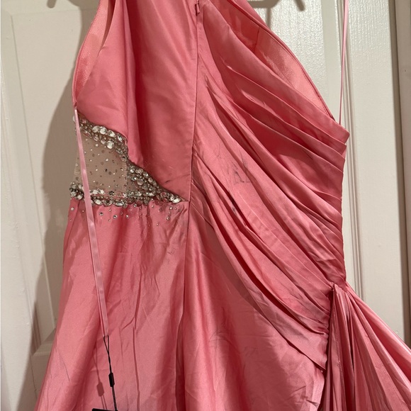 Mac Duggal One Shoulder Embellished Satin Gown - Picture 6 of 6
